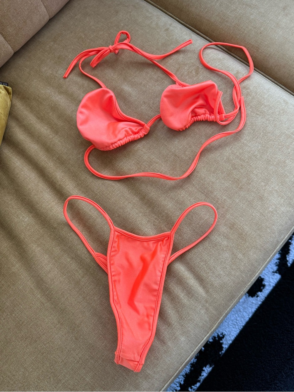Neon Coral String Bikini Set
